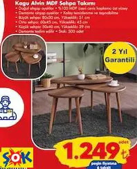 KAGU ALVİN MDF SEHPA TAKIMI
